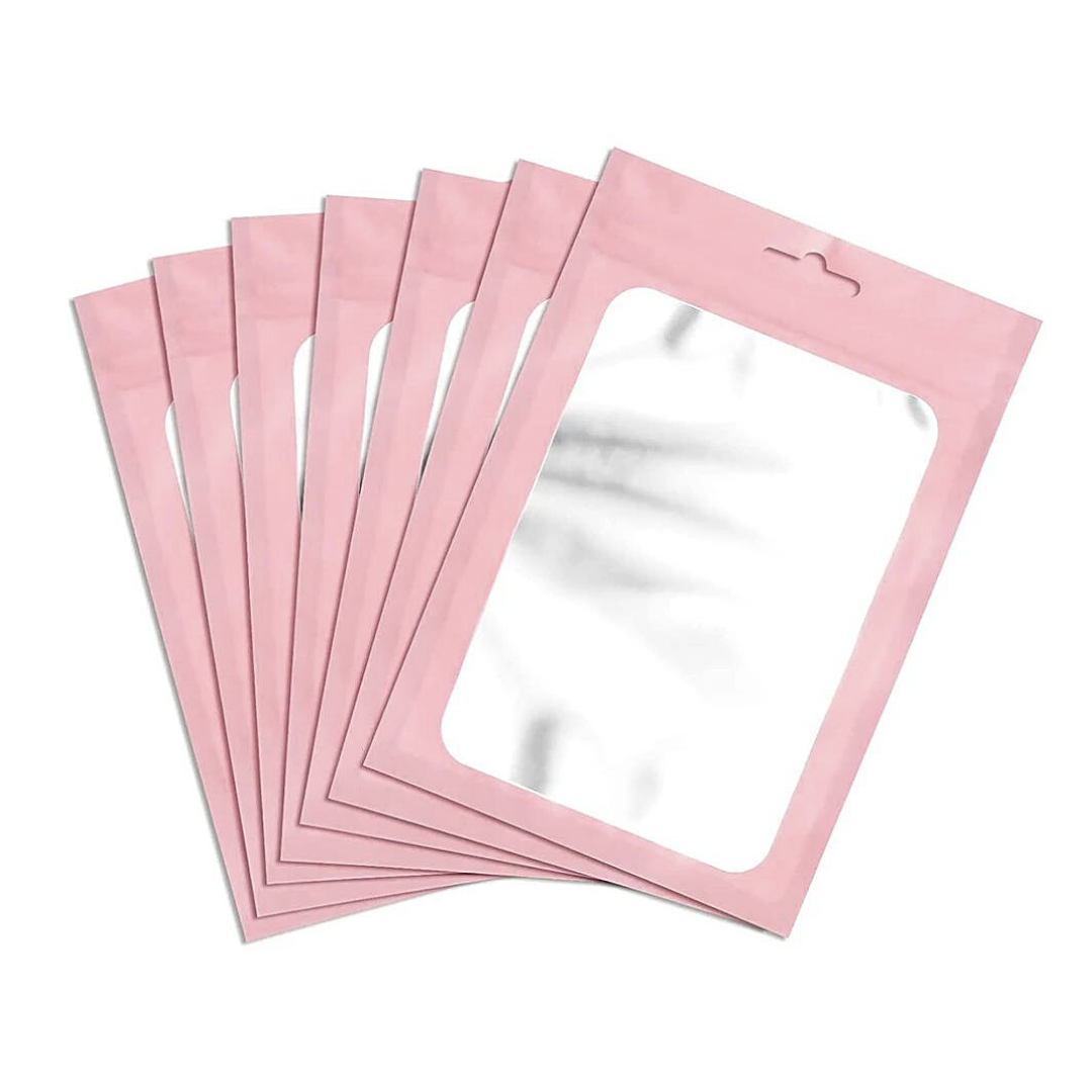 Pink Mylar Ziplock Bags