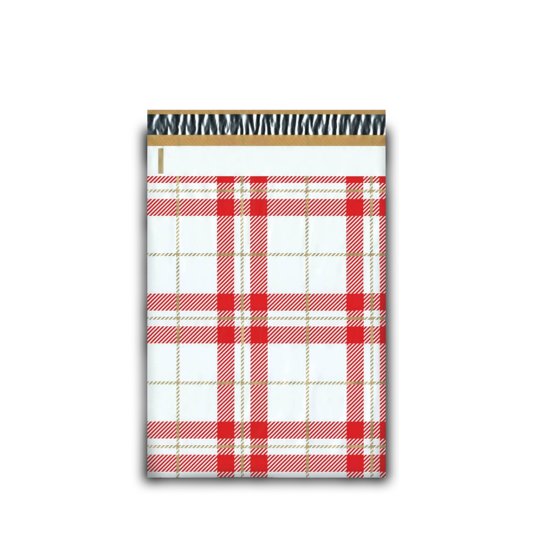 6×9&quot; Christmas Plaid Polymailers, Quantity: 10