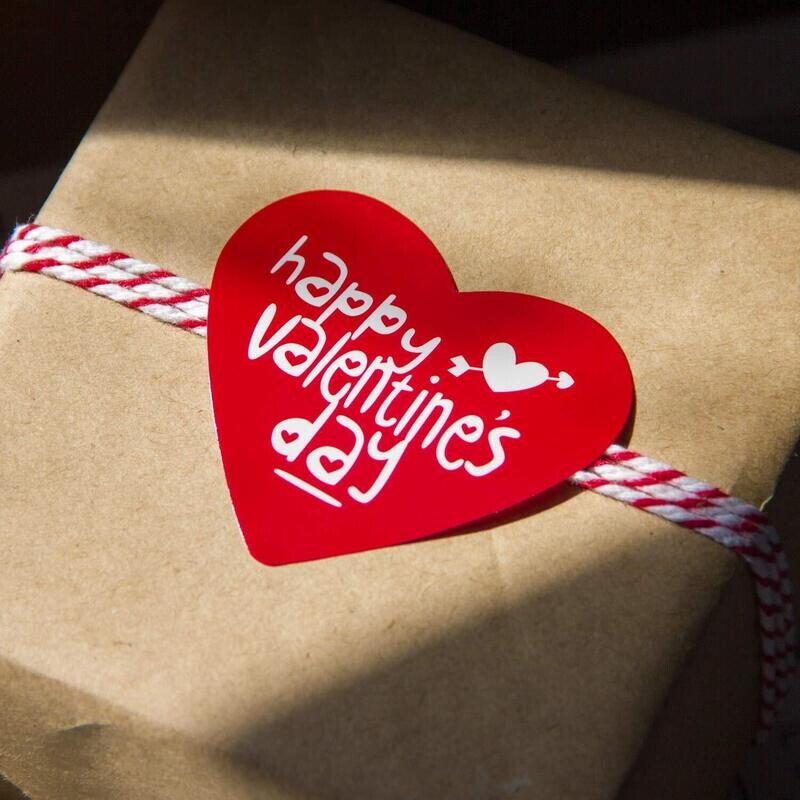 1.5" Heart Valentine's Day Stickers