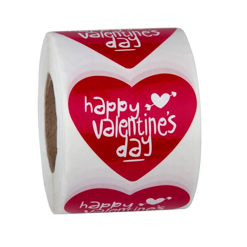 1.5&quot; Heart Valentine&#39;s Day Stickers