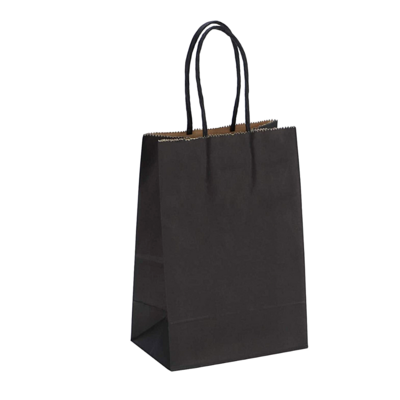 5×8 Black Mini Paper Shopping Bags