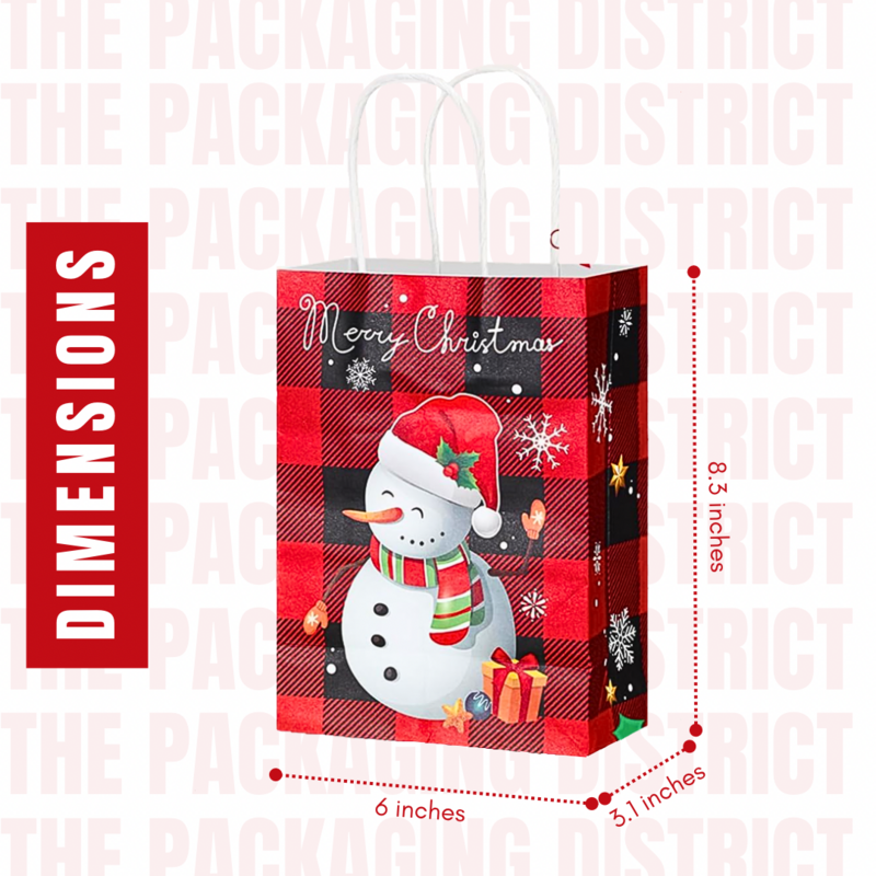 Plaid Merry Christmas Paper Shopping Bags