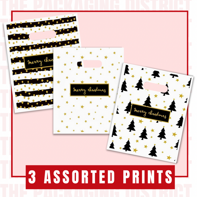 Assorted Christmas Plastic Shopping Bags