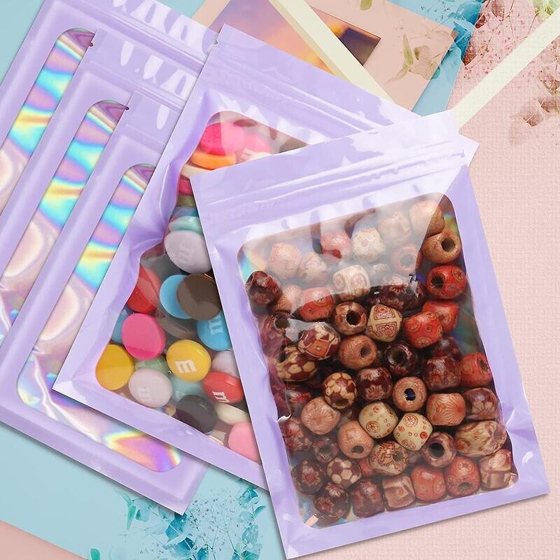 Purple Mylar Ziplock Bags