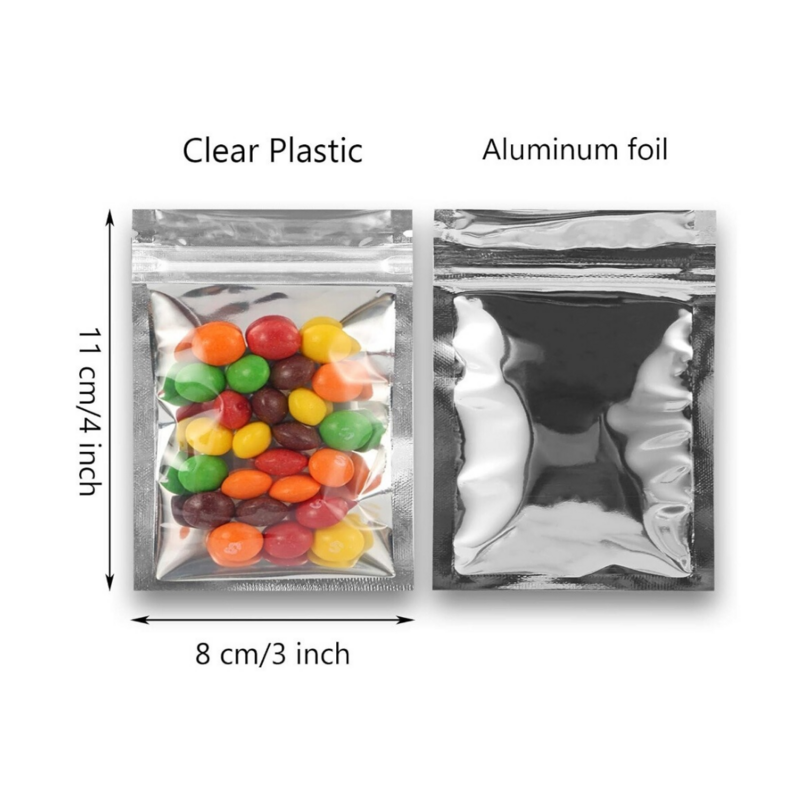 Silver Mylar Ziplock Bags