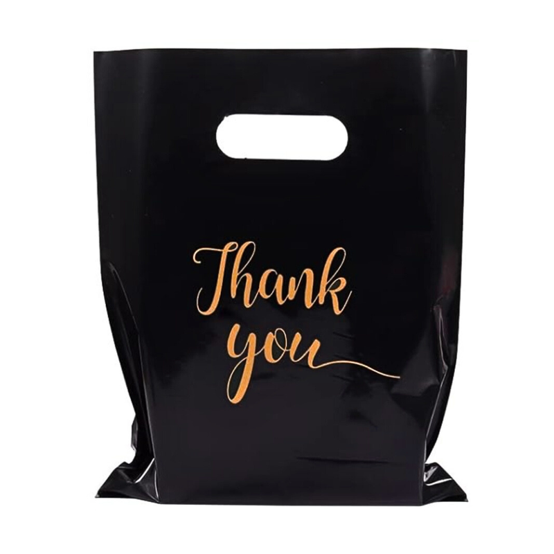 9×12 Black Plastic Shopping Bags