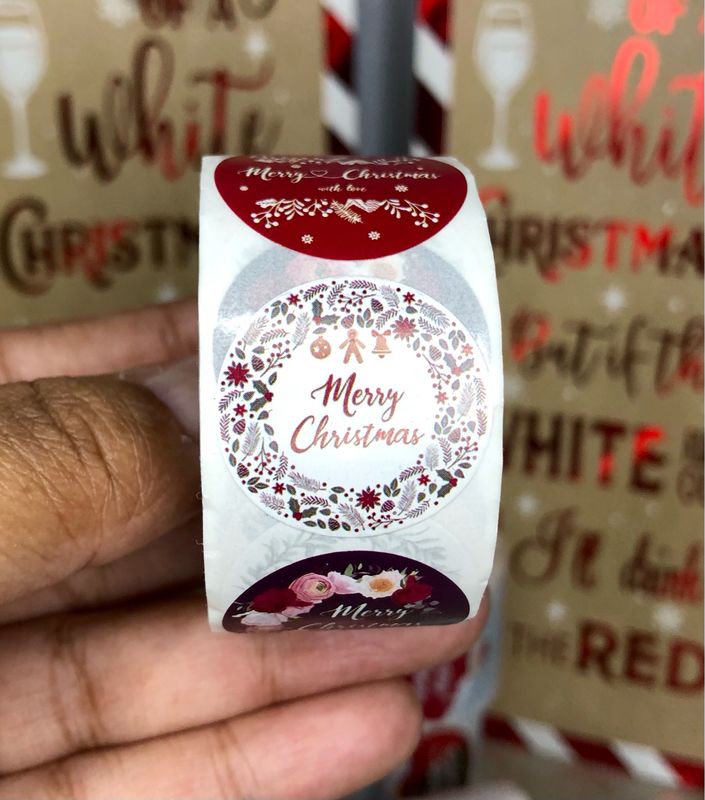1" Christmas Stickers