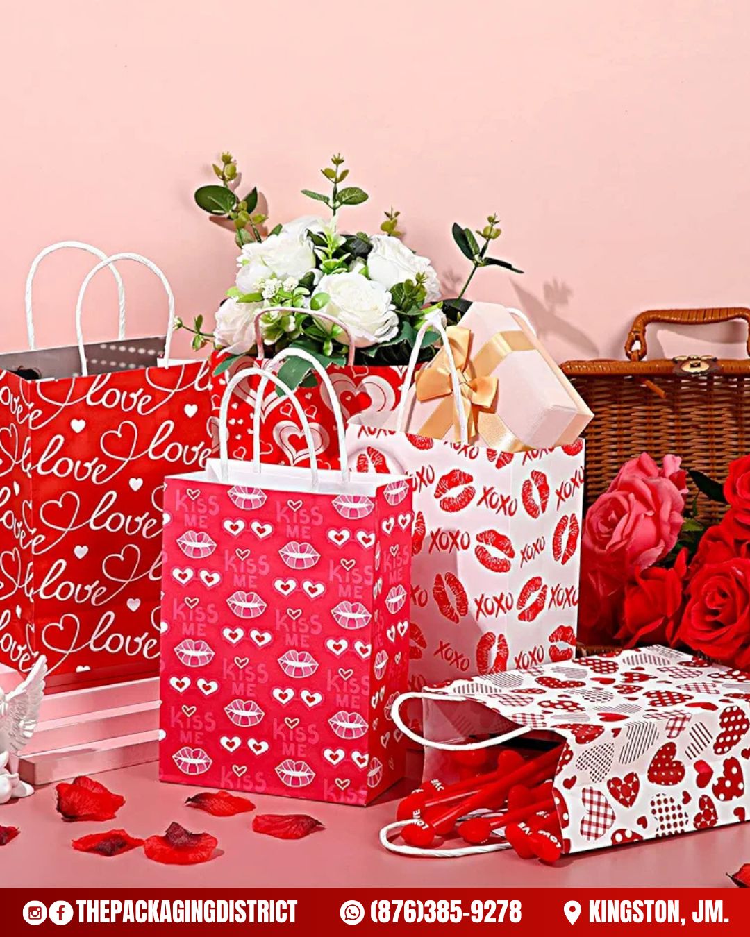 5×4 Valentine&#39;s Day Mini Shopping Bags