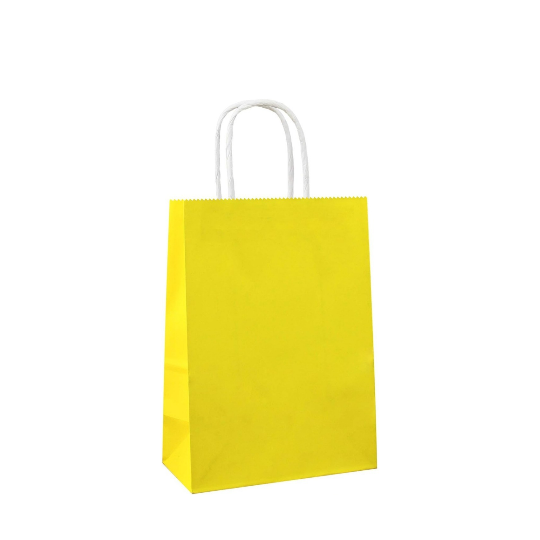 6×8 Yellow Mini Paper Shopping Bags