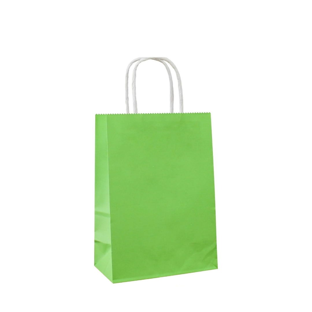 6×8 Green Mini Paper Shopping Bags