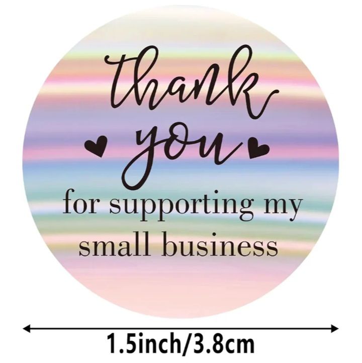 1.5" Holographic Thank You Stickers