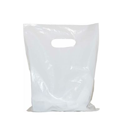 8×12 White Plastic Shopping Bags