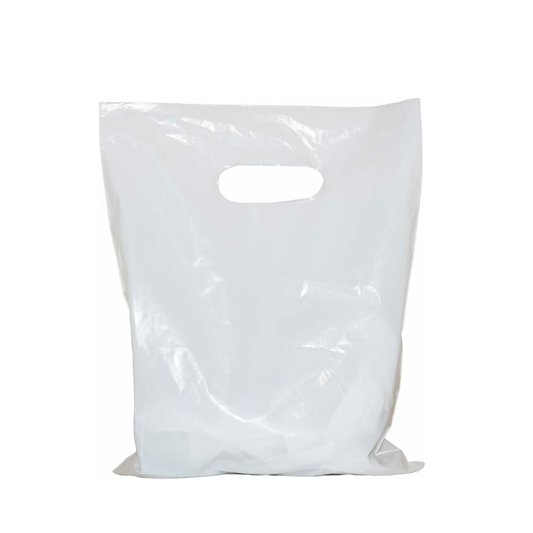 8×12 White Plastic Shopping Bags