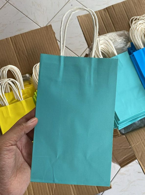 6×8 Light Blue Mini Paper Shopping Bags