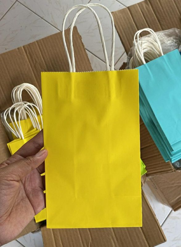 6×8 Yellow Mini Paper Shopping Bags