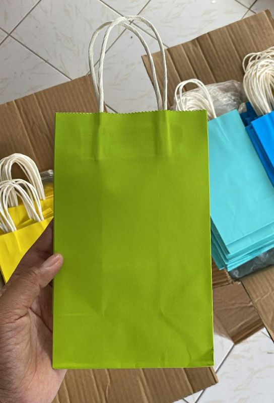 6×8 Green Mini Paper Shopping Bags