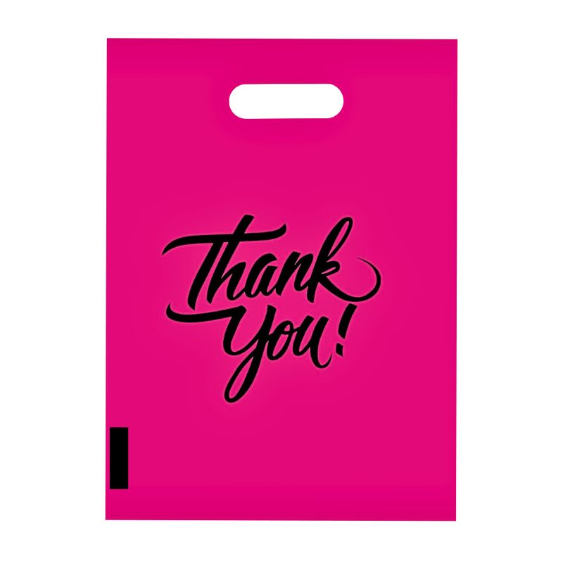 9×12 Pink Plastic Shopping Bags