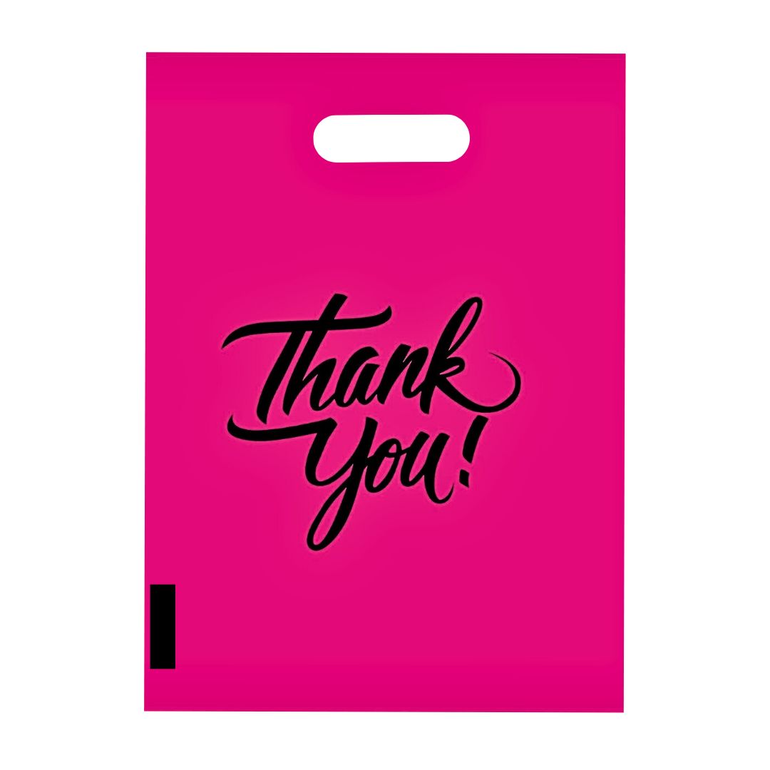 9×12 Pink Plastic Shopping Bags