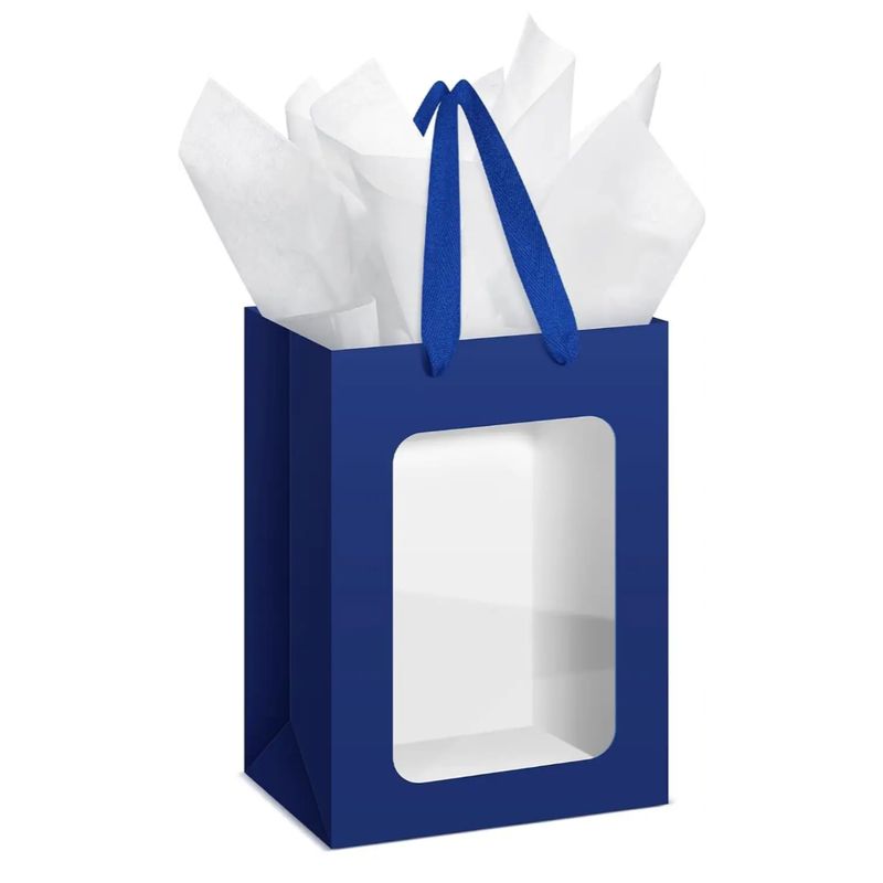 7×10 Blue Window Gift Bags