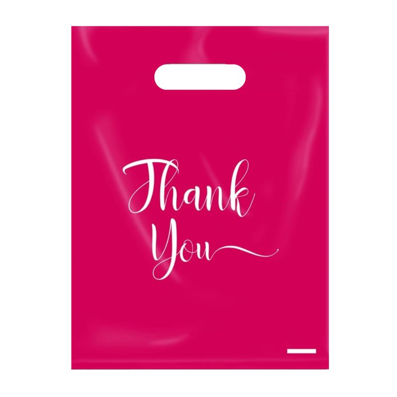 9×12 Pink Plastic Shopping Bags