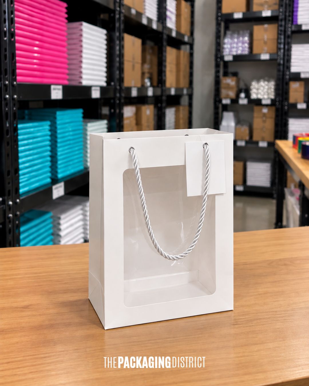 7×10 White Window Gift Bags