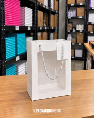 7×10 White Window Gift Bags