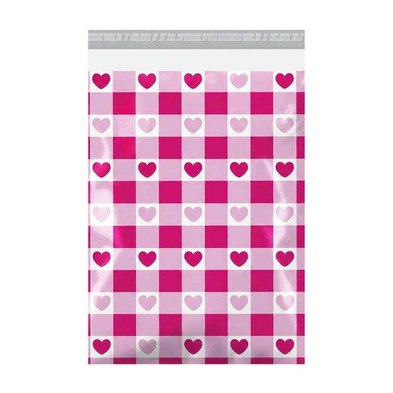 10×13 Checkered Heart Polymailers