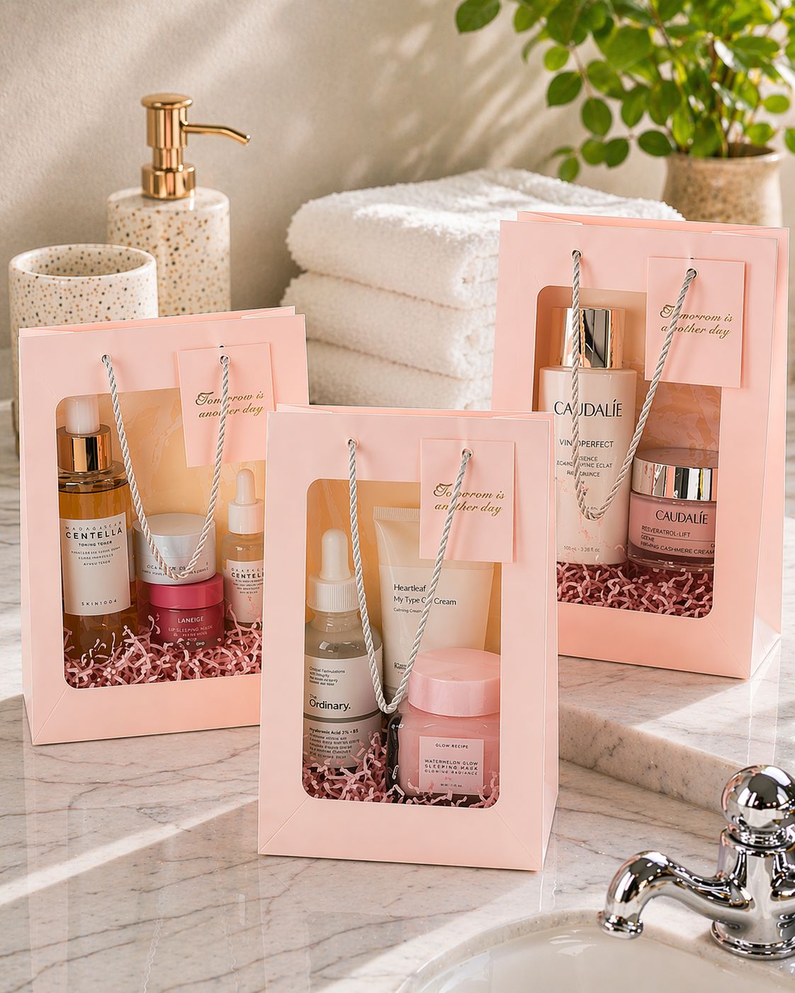 7×10 Light Pink Window Gift Bags