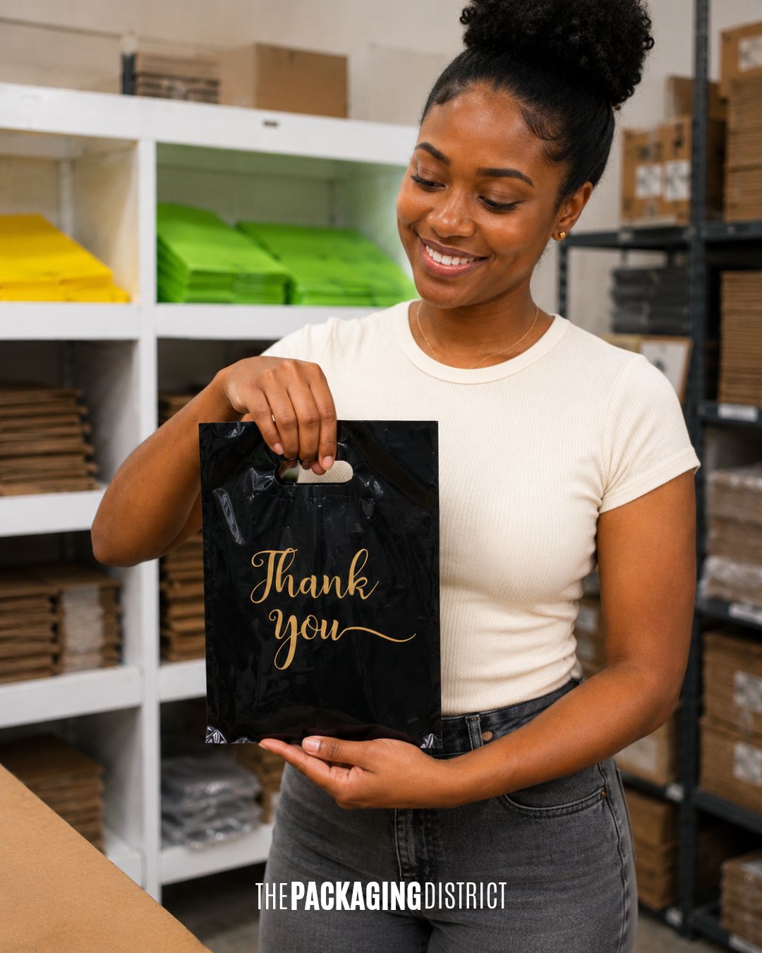 9×12 Black Plastic Shopping Bags