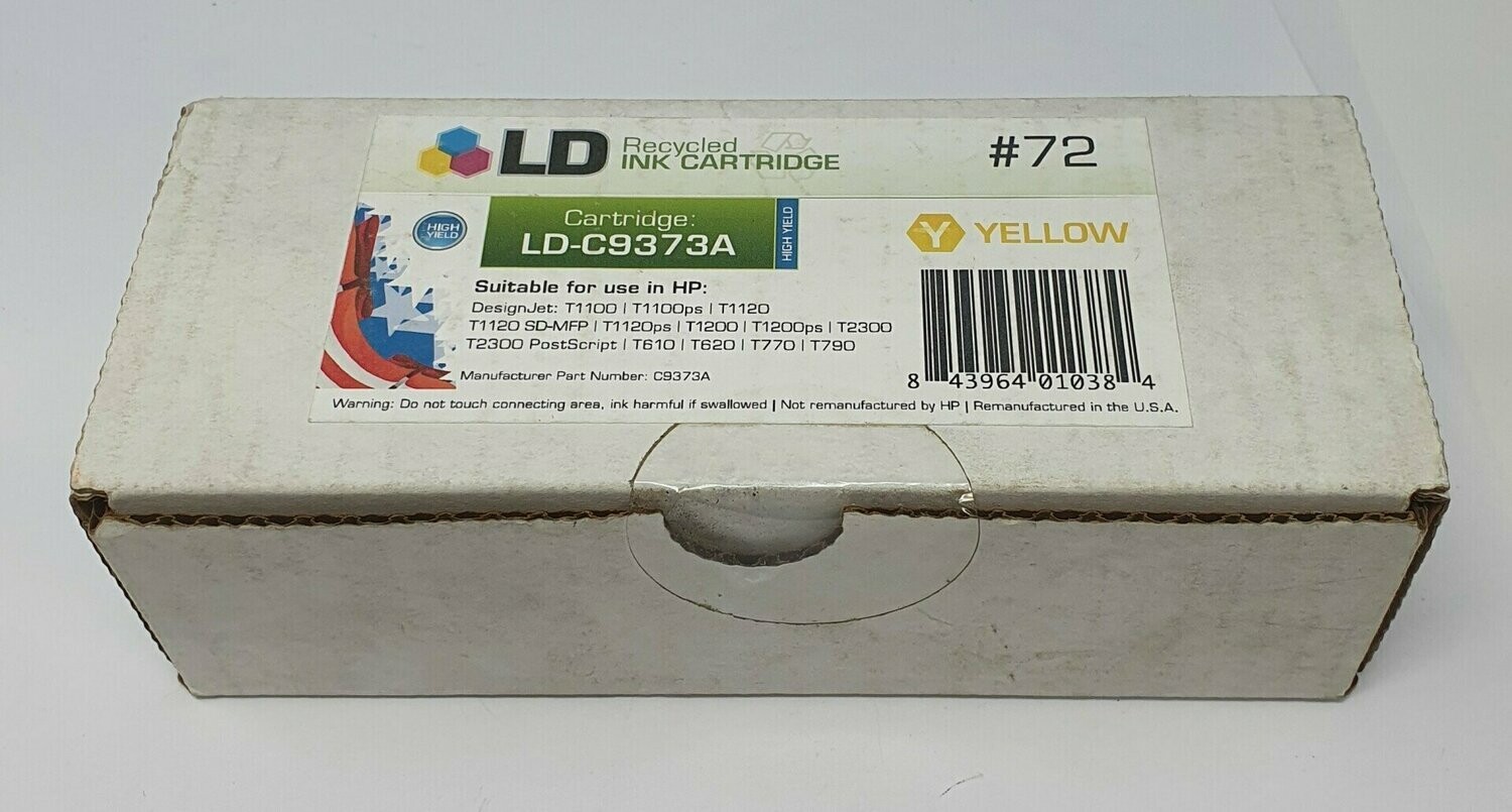 Compatible HP C9373A 72 Yellow Ink (LD-C9373A)