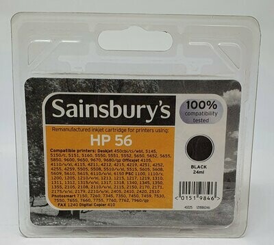 Compatible HP 56 Black Ink by Sainsbury's