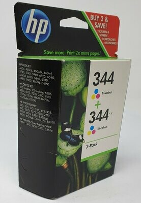 Genuine HP 344 Tri-Colour 2-Pack Out of Date 08/17 (C9504EE)