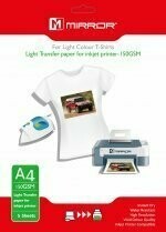 Mirror For Light Colour T-Shirts Light Transfer Paper For Inkjet Printers 150GSM A4 5 Sheets