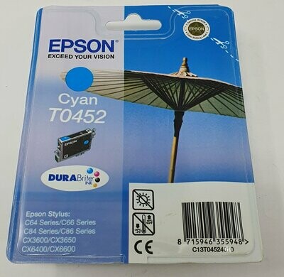 Genuine Epson T0452 Cyan Ink Out of Date 08/13