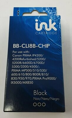 Compatible Canon CLI8B Black Ink (CLI8B-CHIP)