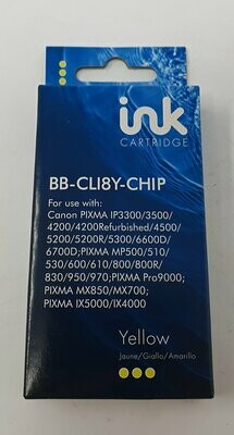 Compatible Canon CLI8Y Yellow Ink (BBCLI8Y-CHIP)