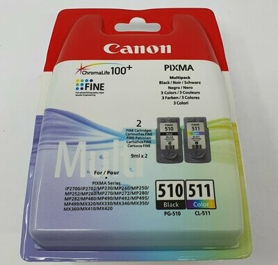 Genuine Canon 510 + 511 Twin Pack (PG-510 + CL-511)