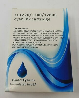 Compatible Brother LC1220, 1240, 1280 Cyan Ink