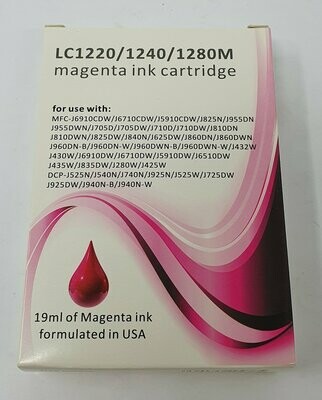 Compatible Brother LC1220, 1240, 1280 Magenta Ink
