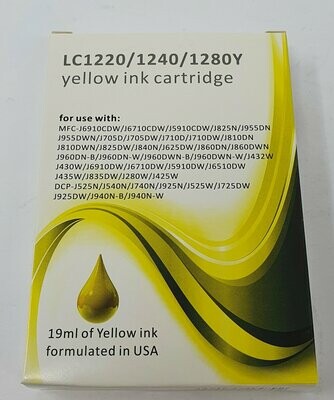 Compatible Brother LC1220, 1240, 1280 Yellow Ink