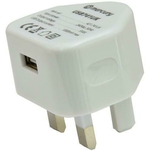 Mercury Compact Single USB Charger 100MA White