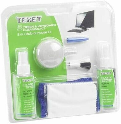 Texet Screen And Keyboard Cleaning Kit 5 In 1 Multipurpose