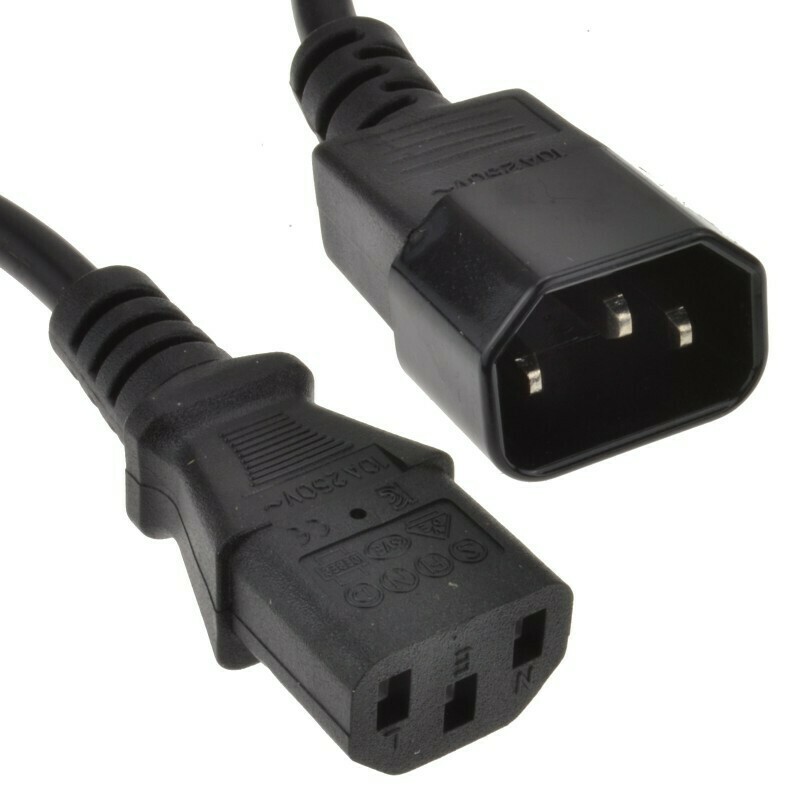 Generic 1.8M Kettle (IEC C13) Extension Cable With Male And Female Connectors Black