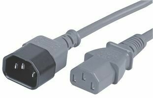 Generic 1.8M Kettle (IEC C13) Extension Cable With Male And Female Connectors Grey