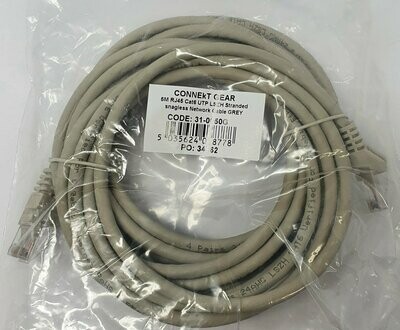 Connekt Gear 5m RJ45 CAT6 UTP LSZH Snagless Network Cable (Grey)