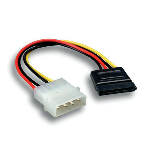 Generic 20cm RB-414, SATA Power Converter, 4-pin Molex to 15-pin SATA, 18AWG