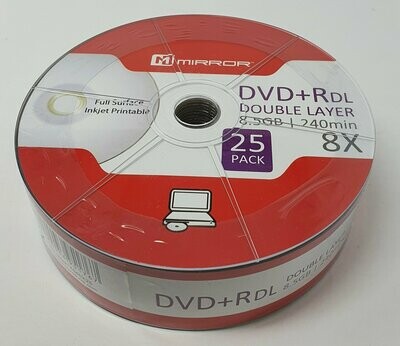 Mirror DVD+R D/L 8x 8.5GB IJP (25 shrink) 60PB