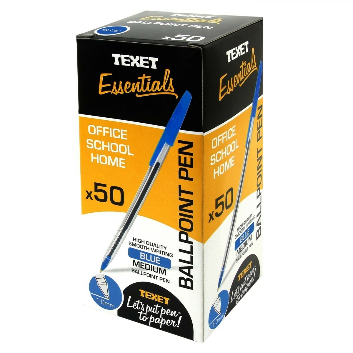 Texet Economy Ballpoint Pen, Blue PK50