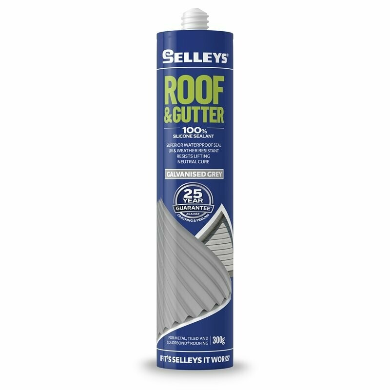 Selleys Roof & Gutter Waterproof Sealant Galvanised Grey 300g