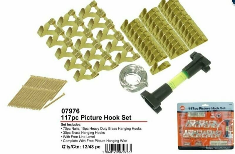 Brass Picture Hook Set - 18 Piece